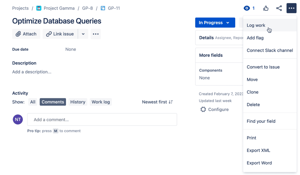 Jira Log Work Best practices and Tips ActivityTimeline